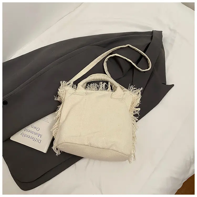 2025 Women's Tassel Beach Bag with "Fashion" Print - Image 2