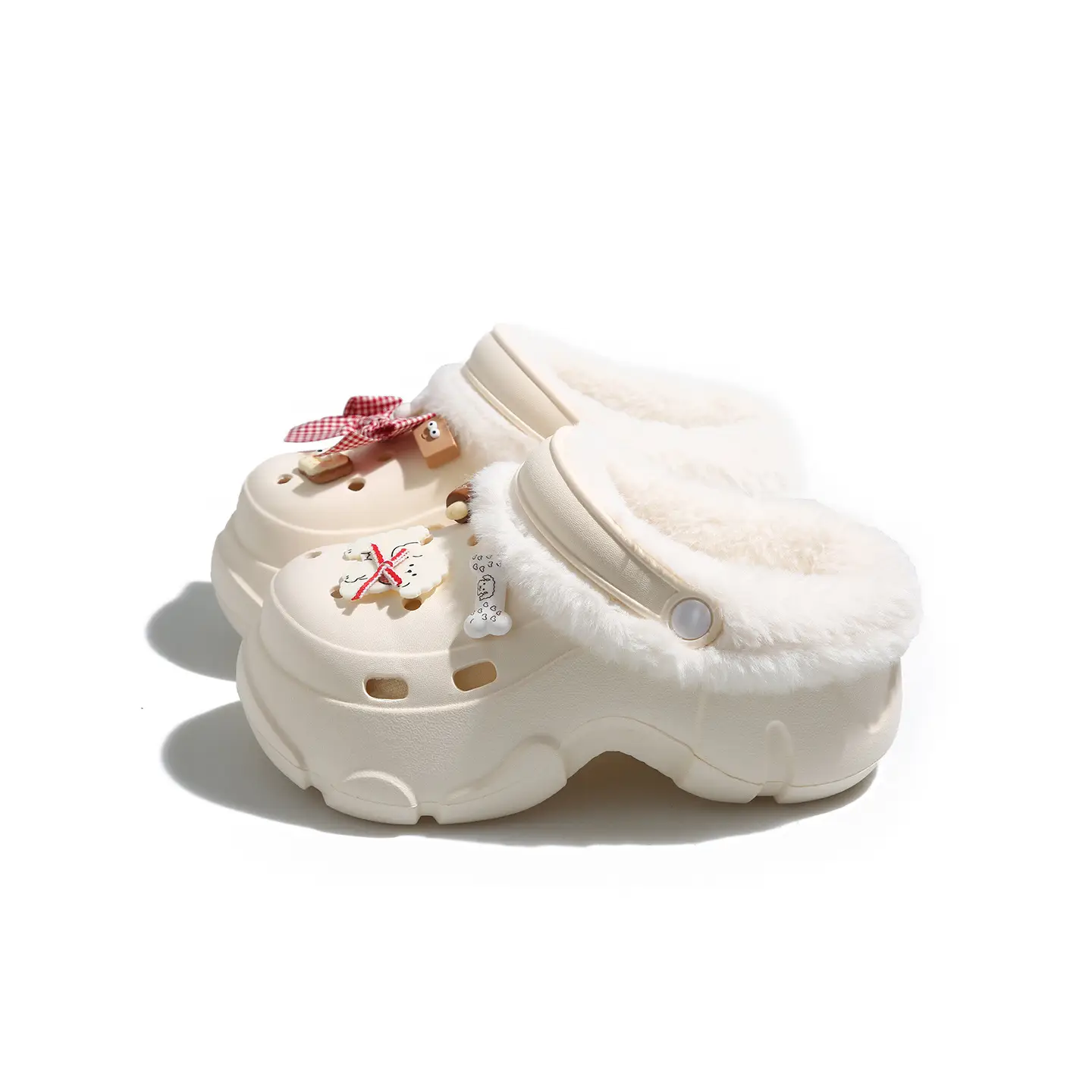 Pink Bowy Warm Thick Eva Slippers for Girls