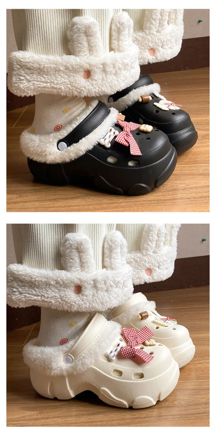 Pink Bowy Warm Thick Eva Slippers for Girls — feature 14
