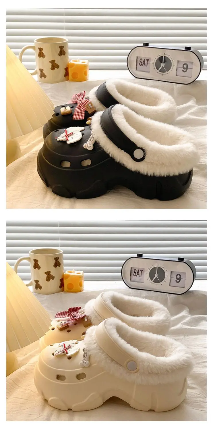 Pink Bowy Warm Thick Eva Slippers for Girls — feature 15