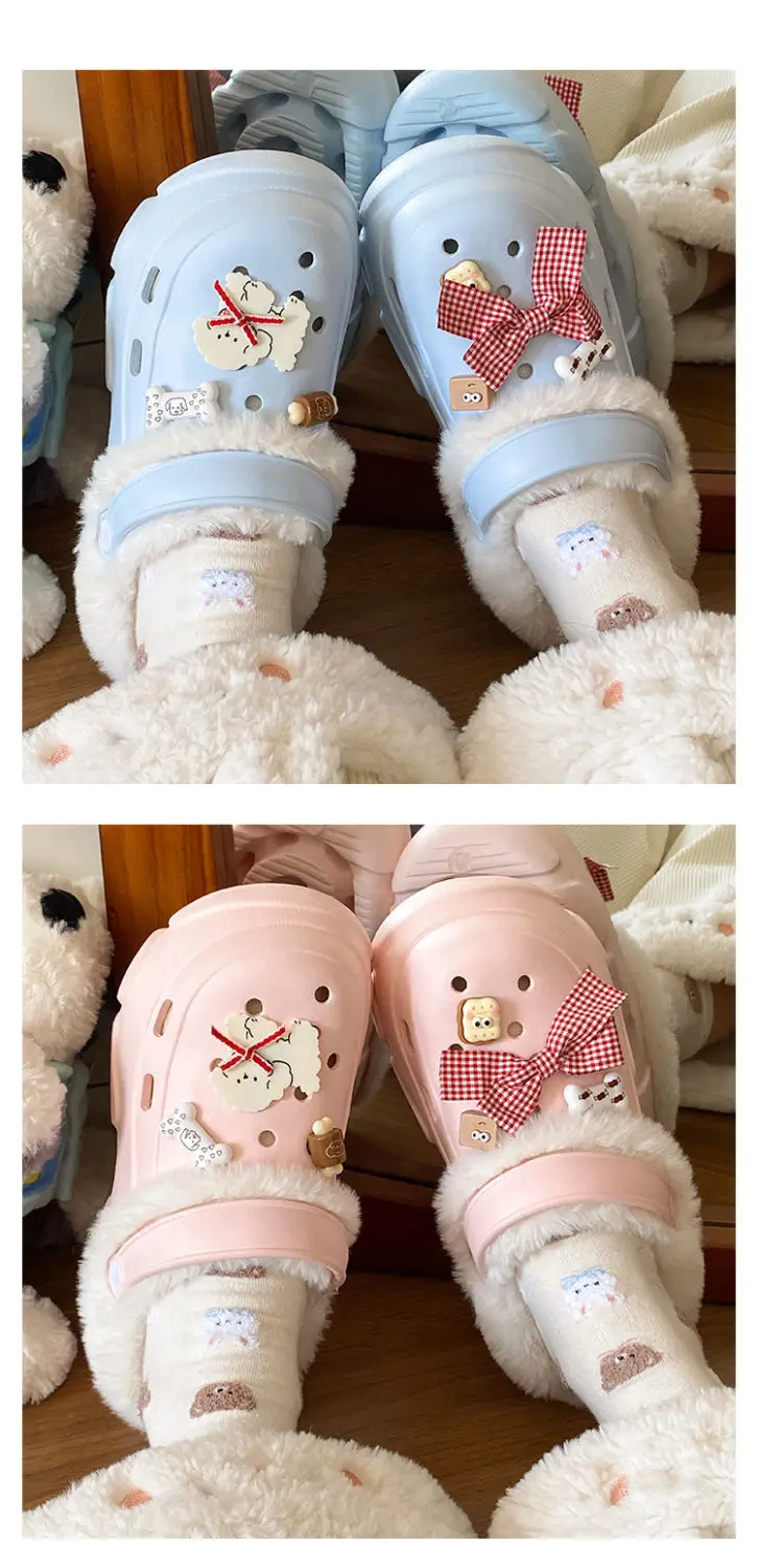 Pink Bowy Warm Thick Eva Slippers for Girls — feature 20