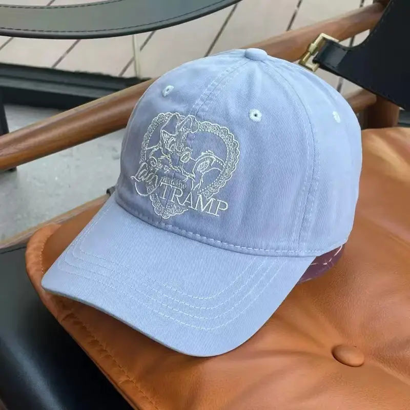Women Love Embroidered Blue Baseball Cap with Deer Head Design - Image 4