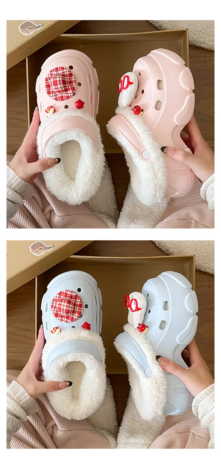 Pink Fleece Lined Winter Student Shoes for Women — feature 15