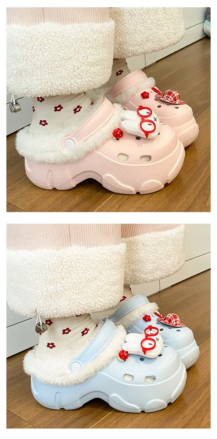 Pink Fleece Lined Winter Student Shoes for Women — feature 17