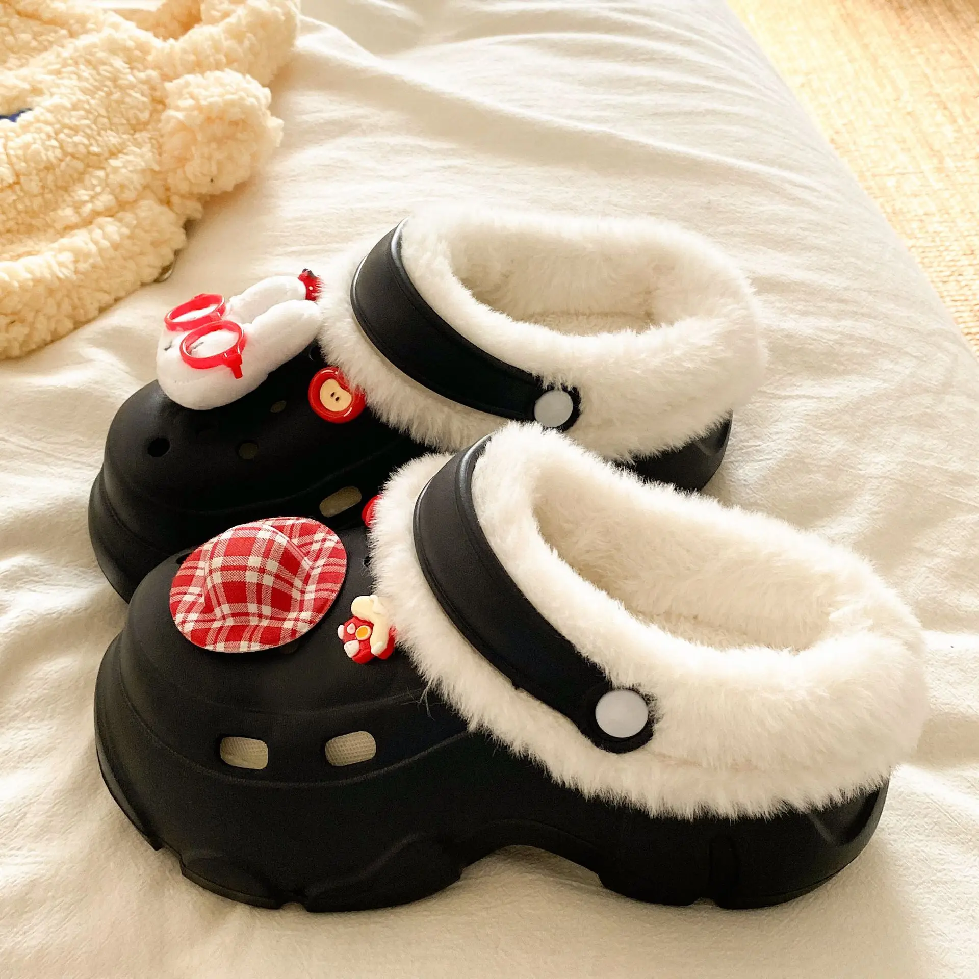 Pink Fleece Lined Winter Student Shoes for Women - Image 2