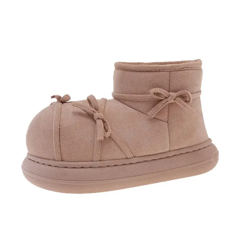 Qidan Shoe Factory Women's Winter Snow Boots with Plush Lining, Warm Indoor Thick-Soled Height-Increasing Non-Slip Closed-Heel Cotton Shoes for Women in Winter - Image 9