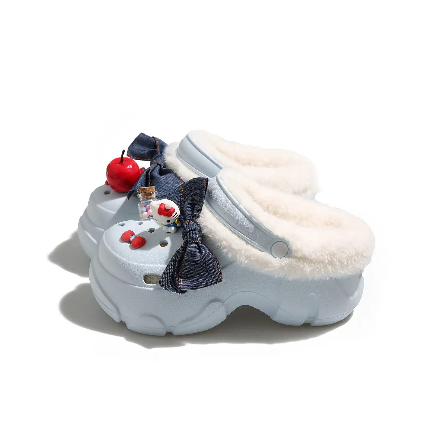 Women's High Arch Cotton Slip-On Clogs with Fleece - Image 9