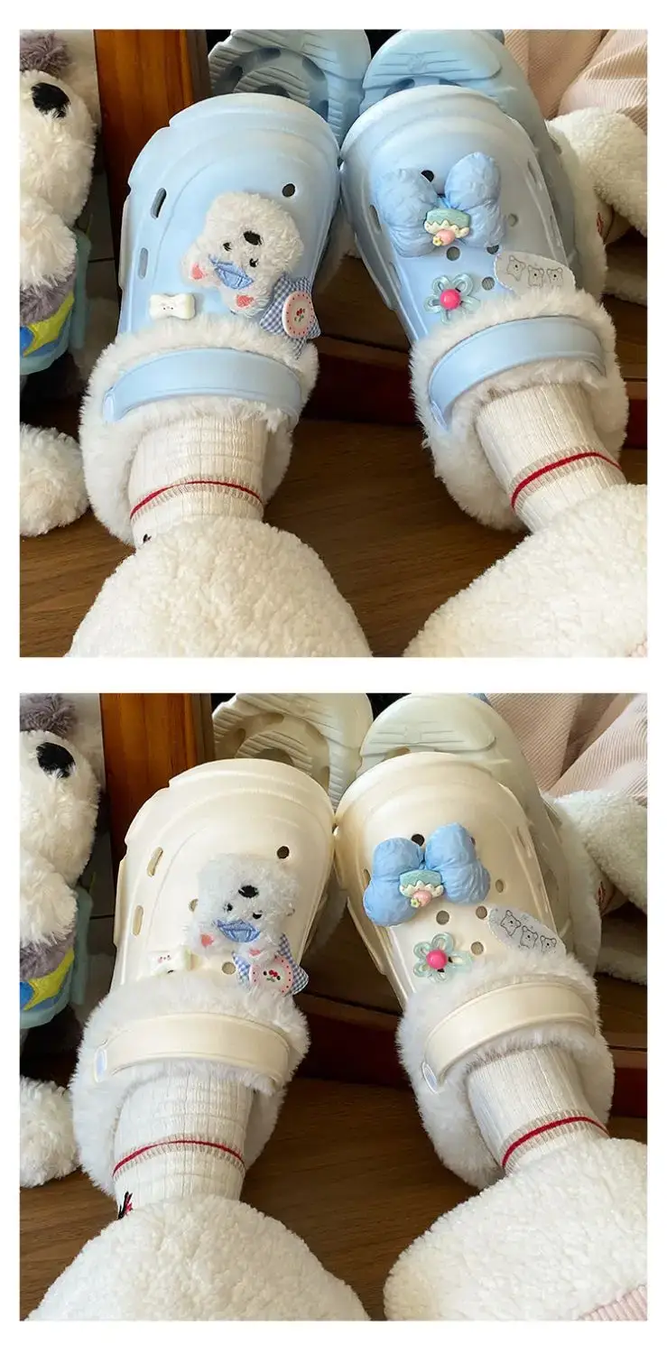 Winter Detachable Clog Shoes Light Blue Arch Support — feature 15