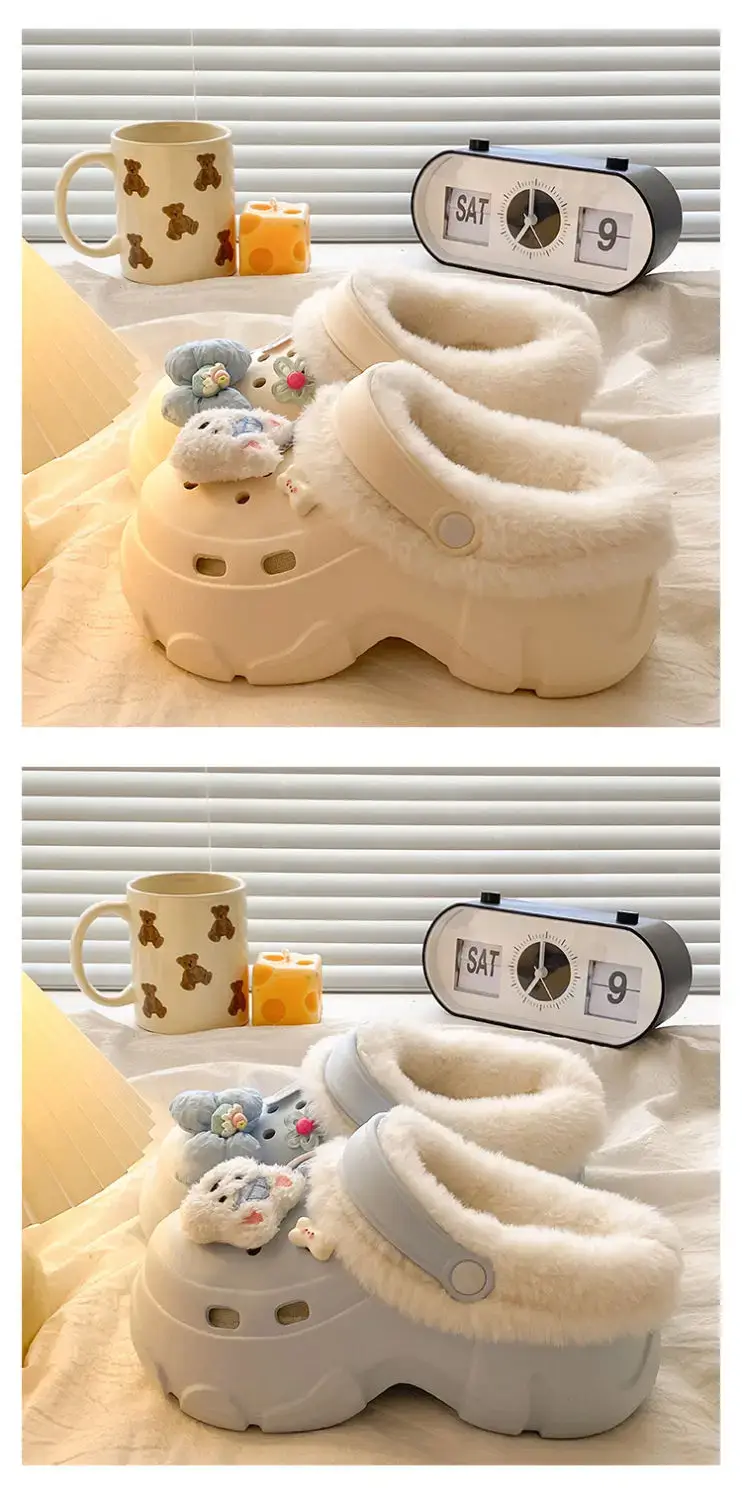 Winter Detachable Clog Shoes Light Blue Arch Support — feature 17