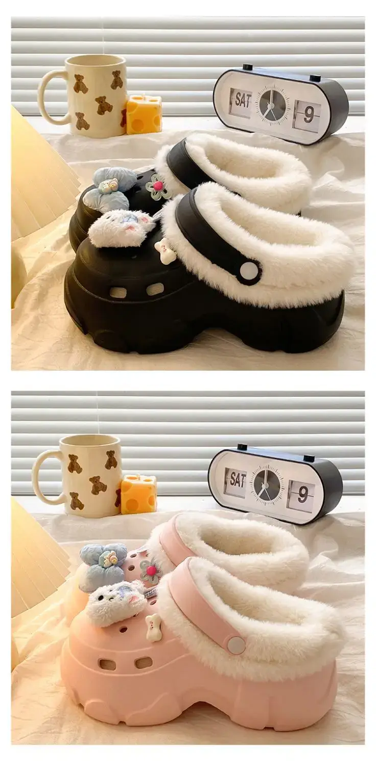 Winter Detachable Clog Shoes Light Blue Arch Support — feature 18