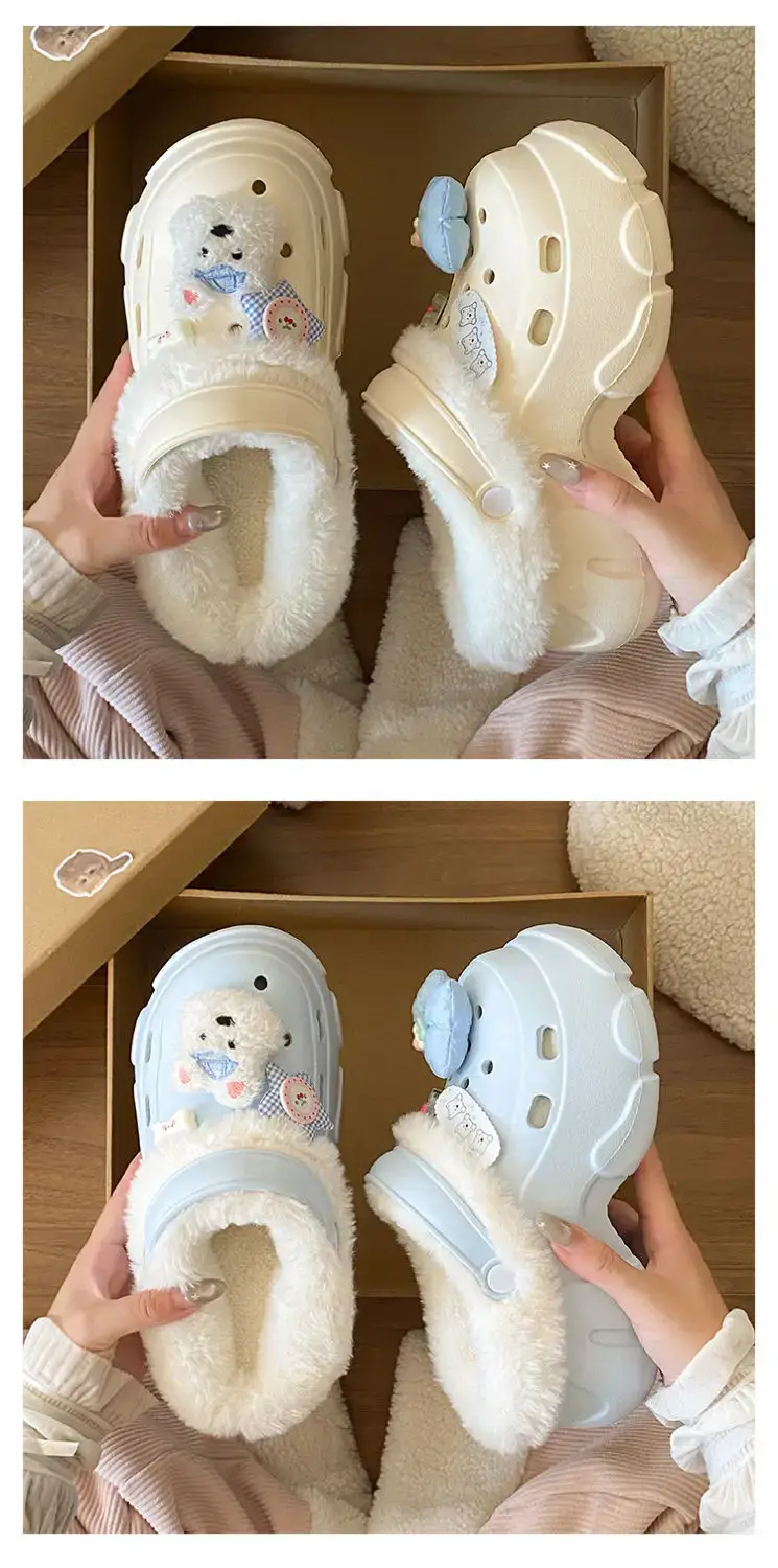 Winter Detachable Clog Shoes Light Blue Arch Support — feature 19