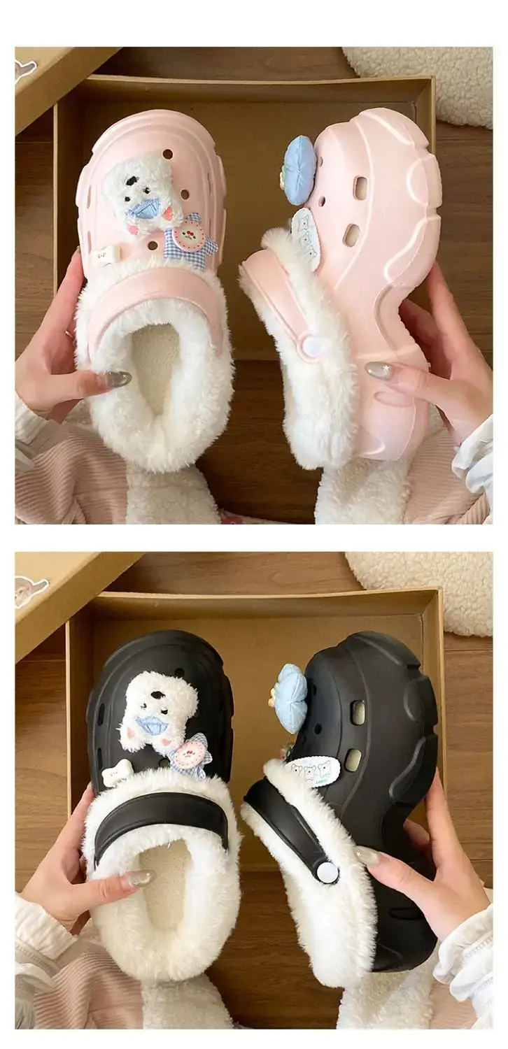 Winter Detachable Clog Shoes Light Blue Arch Support — feature 22