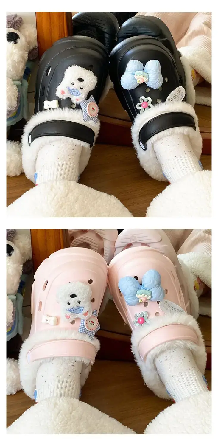 Winter Detachable Clog Shoes Light Blue Arch Support — feature 23