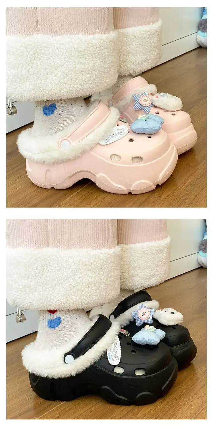 Winter Detachable Clog Shoes Light Blue Arch Support — feature 24