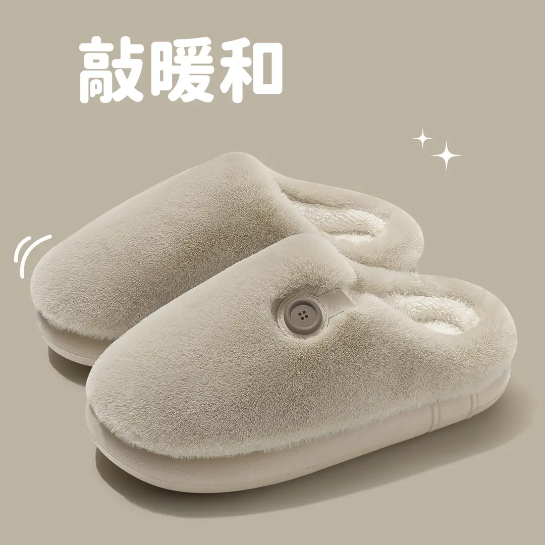 Warm Plush Cotton Slippers for Men and Women, Autumn and Winter Home Use, Non-Slip Soft Sole, Closed-Toe, Half-Cotton Slippers, Wholesale - Image 4