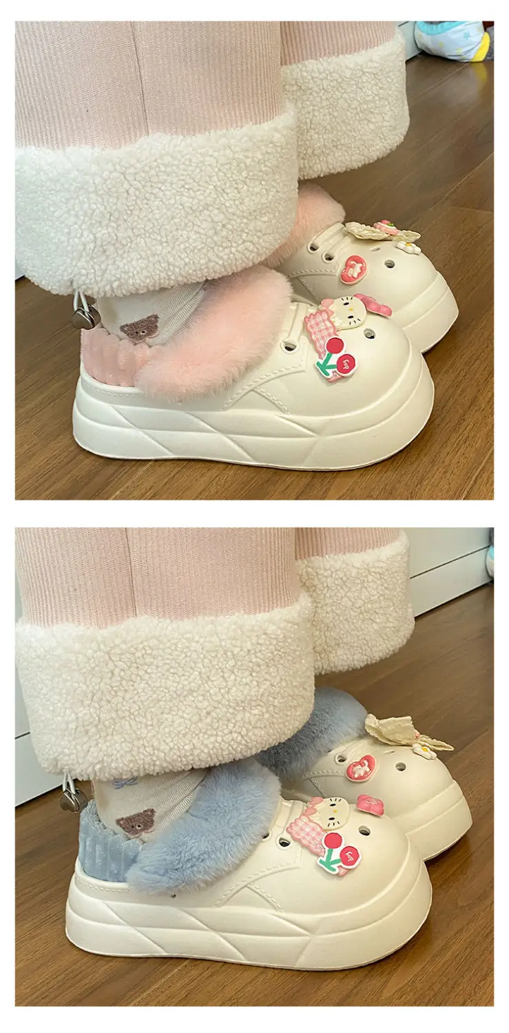 Warm Heart Cat Toe Cap Slippers for Girls Winter — feature 17