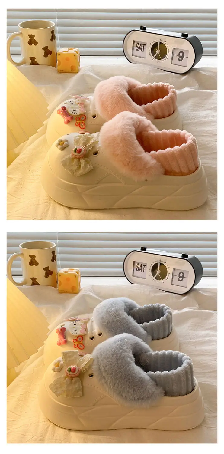 Warm Heart Cat Toe Cap Slippers for Girls Winter — feature 18
