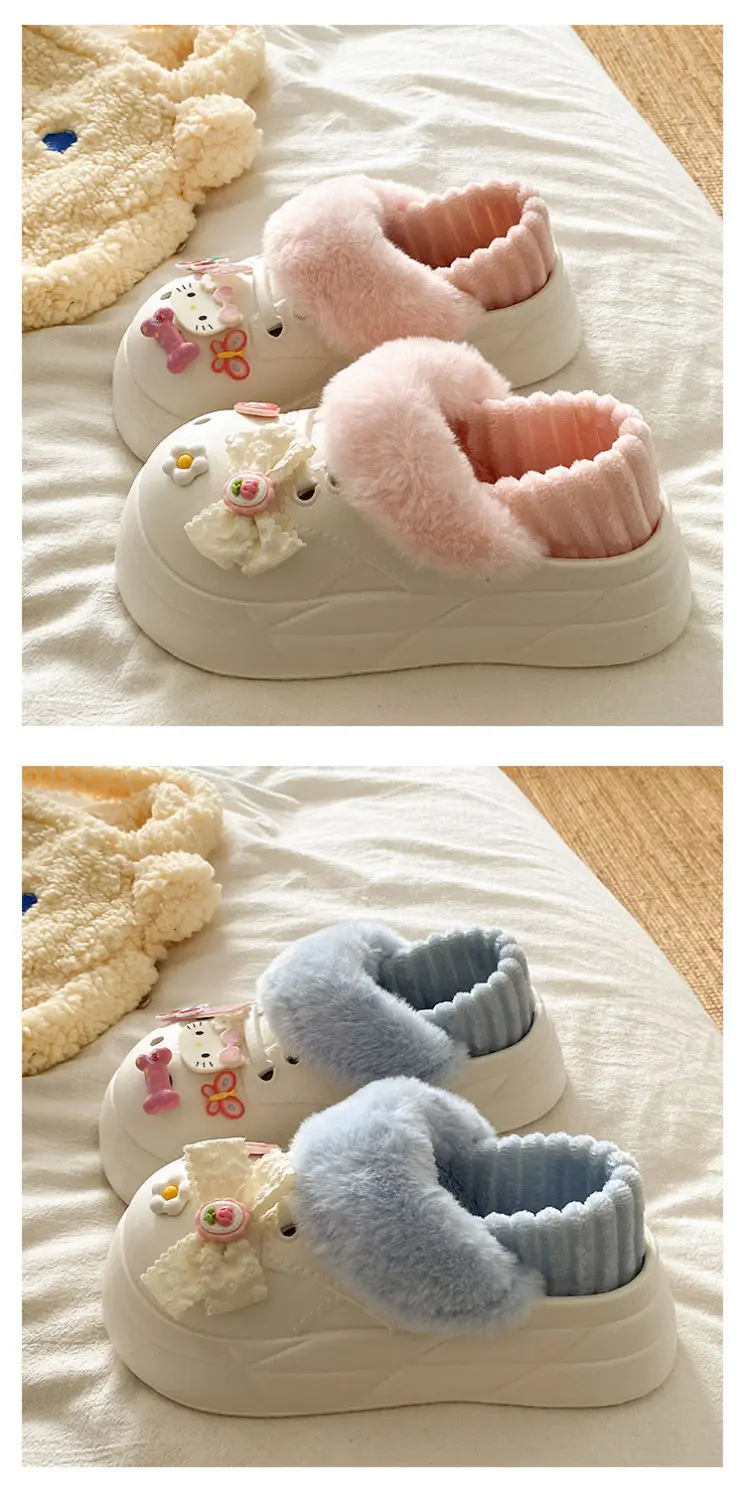 Warm Heart Cat Toe Cap Slippers for Girls Winter — feature 20