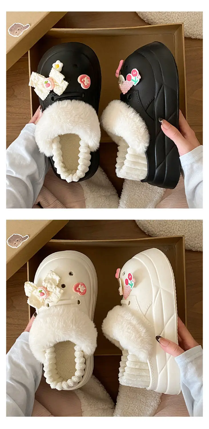 Warm Heart Cat Toe Cap Slippers for Girls Winter — feature 24