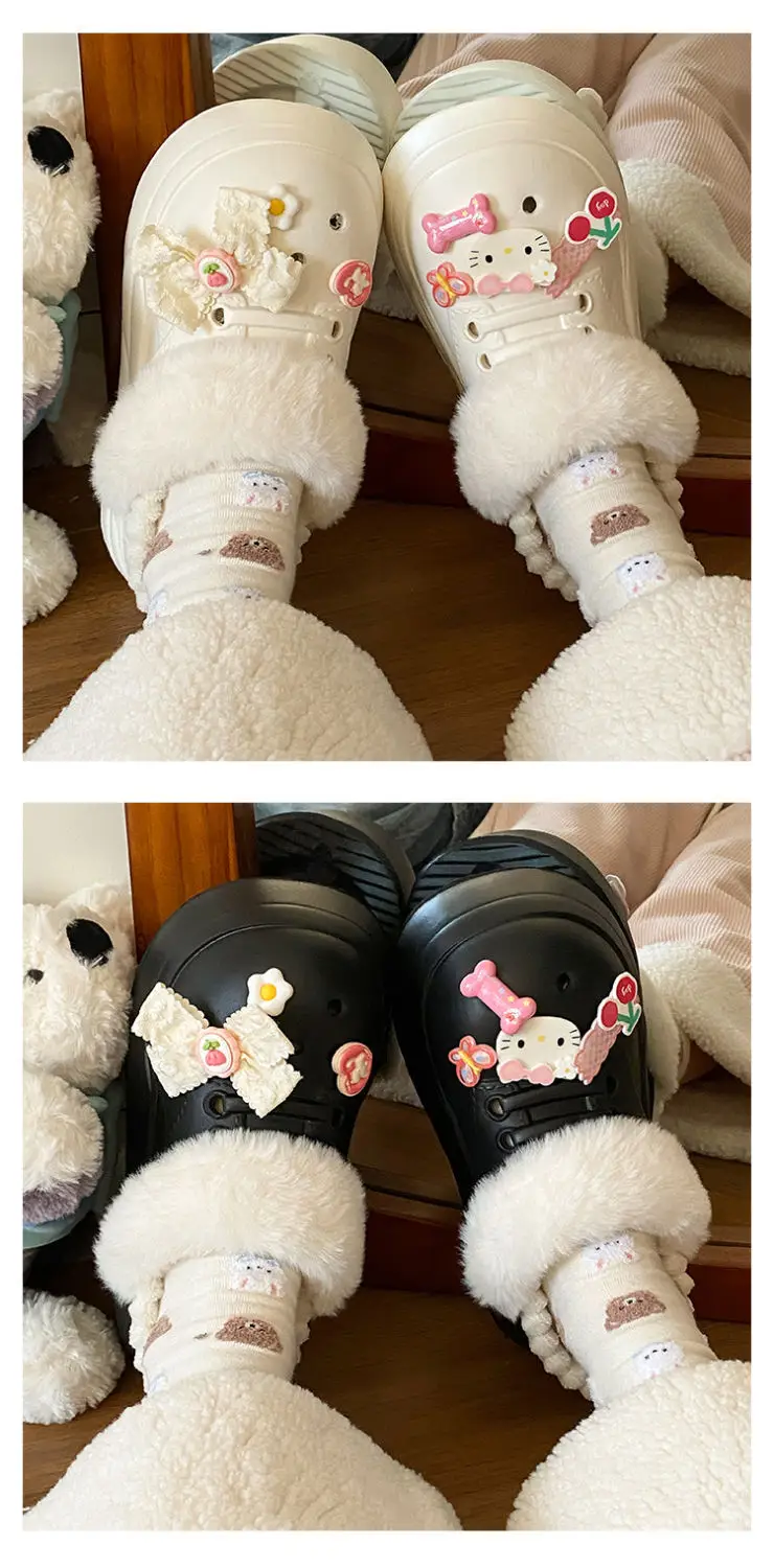 Warm Heart Cat Toe Cap Slippers for Girls Winter — feature 26