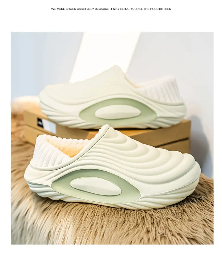 Men's Winter New Eva Slippers with Thick Sole, Warm and Fleece-Lined, Soft Sole for Home and Outdoor Use, Non-Slip Cotton Shoes — feature 13