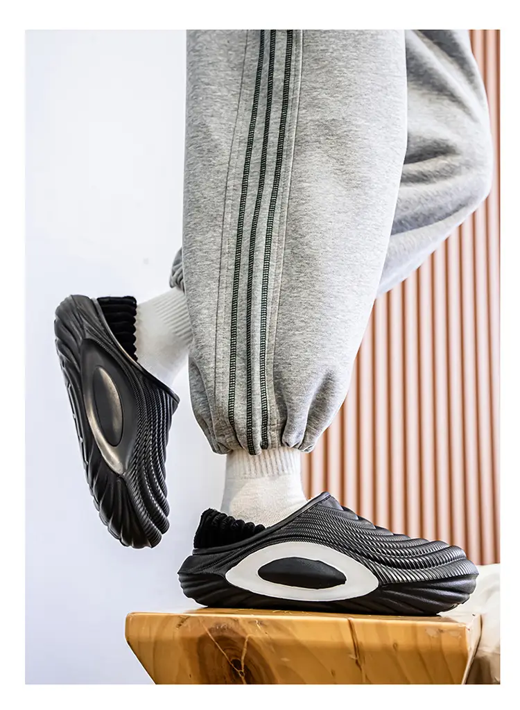 Men's Winter New Eva Slippers with Thick Sole, Warm and Fleece-Lined, Soft Sole for Home and Outdoor Use, Non-Slip Cotton Shoes — feature 14