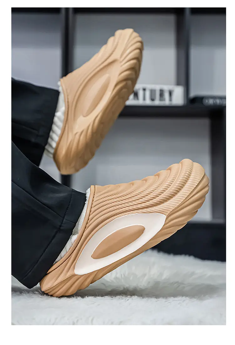 Men's Winter New Eva Slippers with Thick Sole, Warm and Fleece-Lined, Soft Sole for Home and Outdoor Use, Non-Slip Cotton Shoes — feature 22