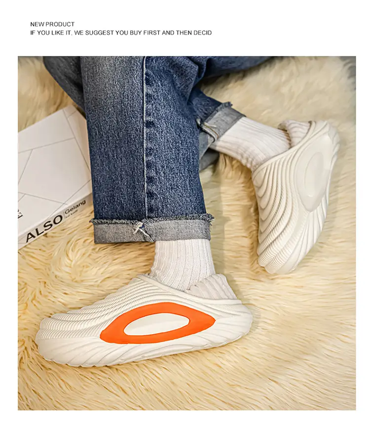 Men's Winter New Eva Slippers with Thick Sole, Warm and Fleece-Lined, Soft Sole for Home and Outdoor Use, Non-Slip Cotton Shoes — feature 25