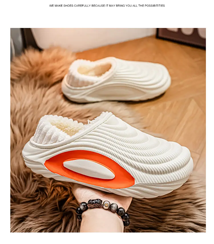 Men's Winter New Eva Slippers with Thick Sole, Warm and Fleece-Lined, Soft Sole for Home and Outdoor Use, Non-Slip Cotton Shoes — feature 26
