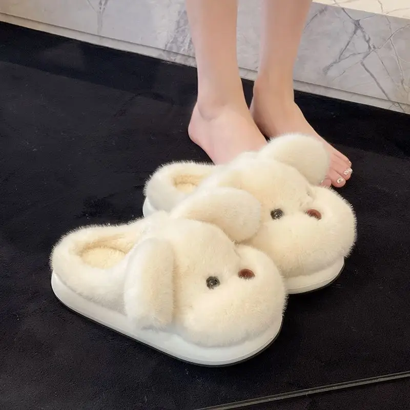 Soft Plush Dog Toe Shoes for Women Winter Home Warm - Image 3