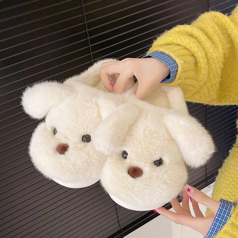 Soft Plush Dog Toe Shoes for Women Winter Home Warm - Image 4