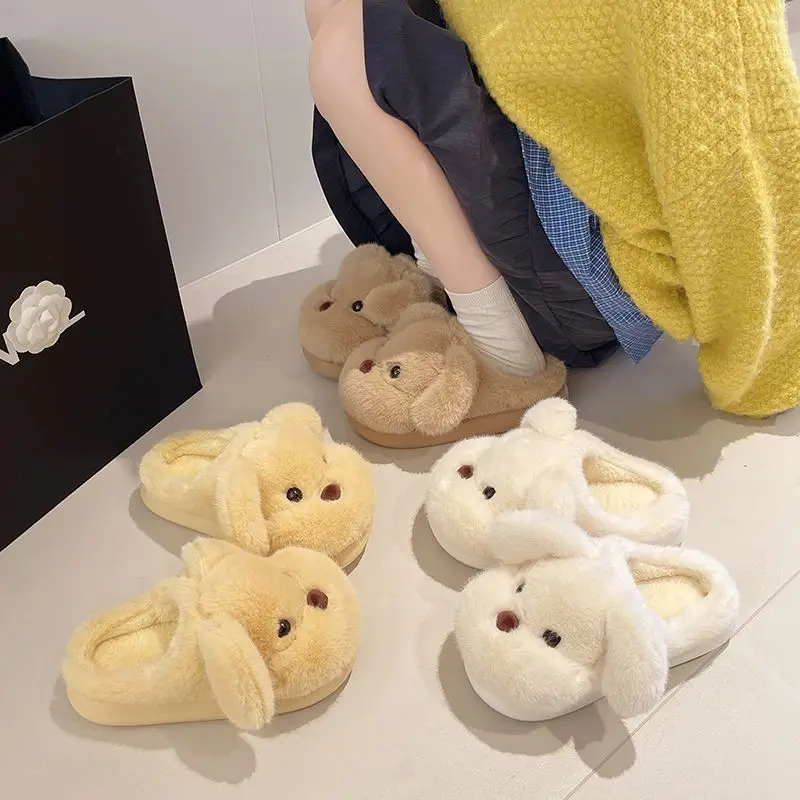 Soft Plush Dog Toe Shoes for Women Winter Home Warm - Image 6