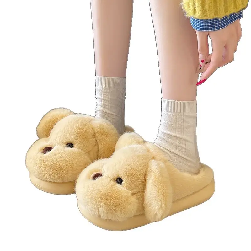 Soft Plush Dog Toe Shoes for Women Winter Home Warm - Image 7