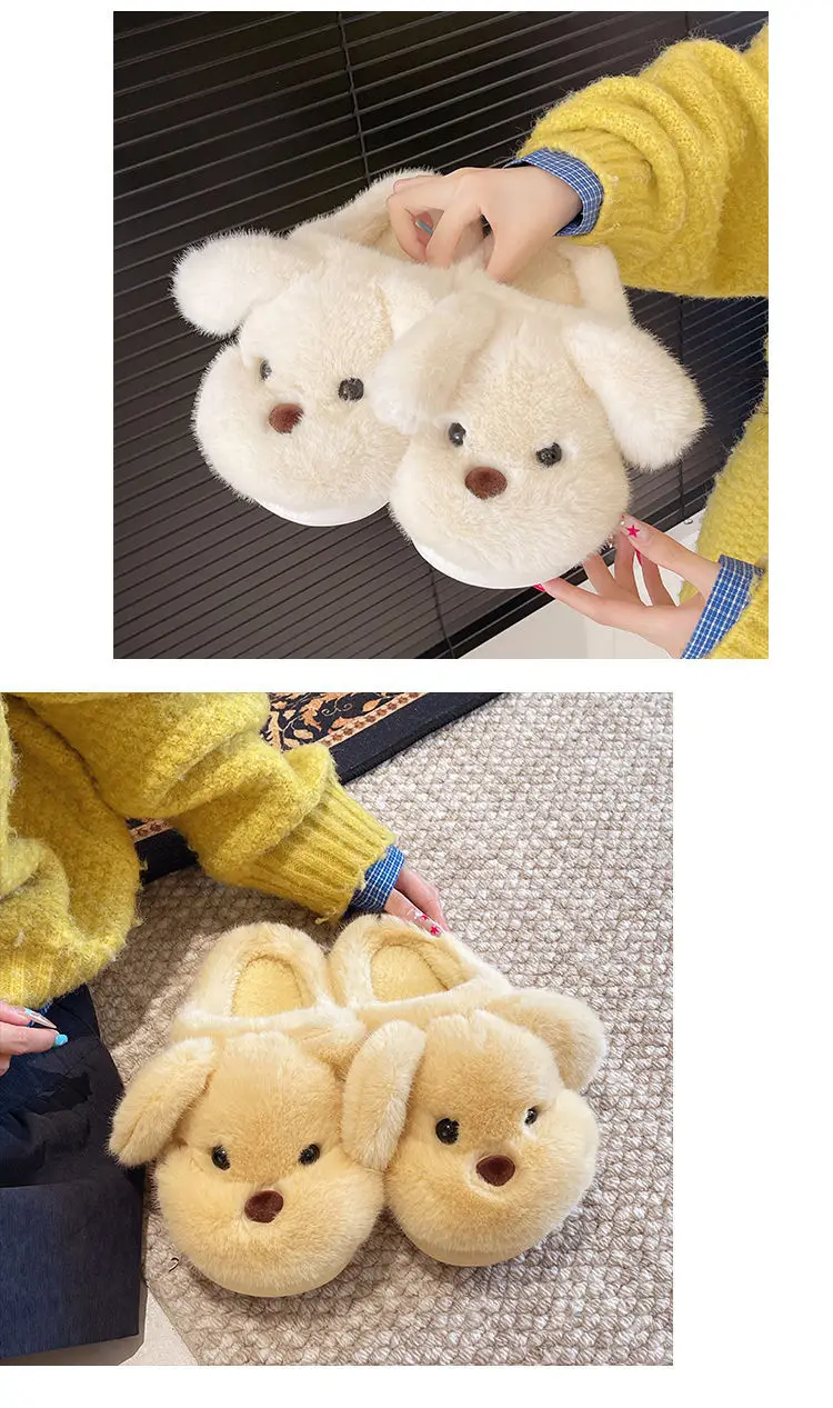 Soft Plush Dog Toe Shoes for Women Winter Home Warm — feature 14