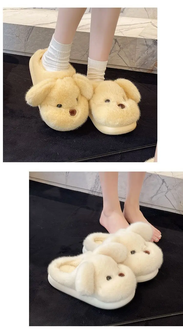 Soft Plush Dog Toe Shoes for Women Winter Home Warm — feature 16
