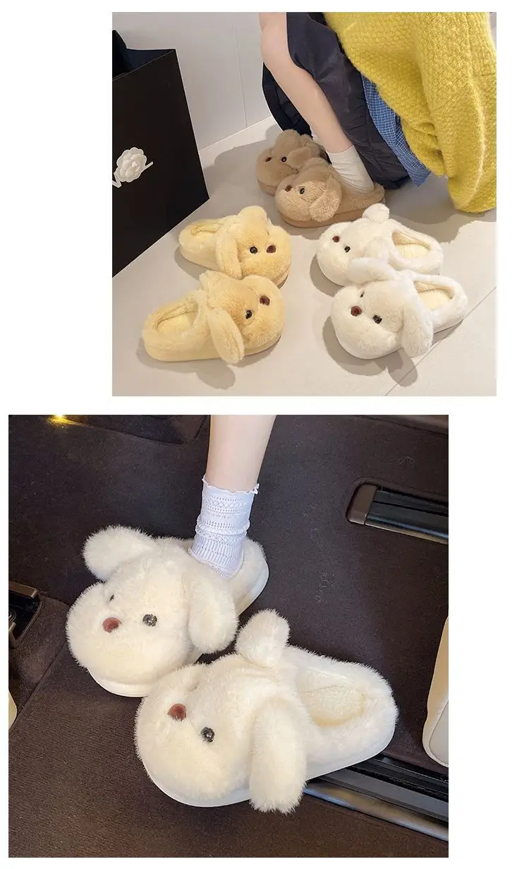 Soft Plush Dog Toe Shoes for Women Winter Home Warm — feature 21