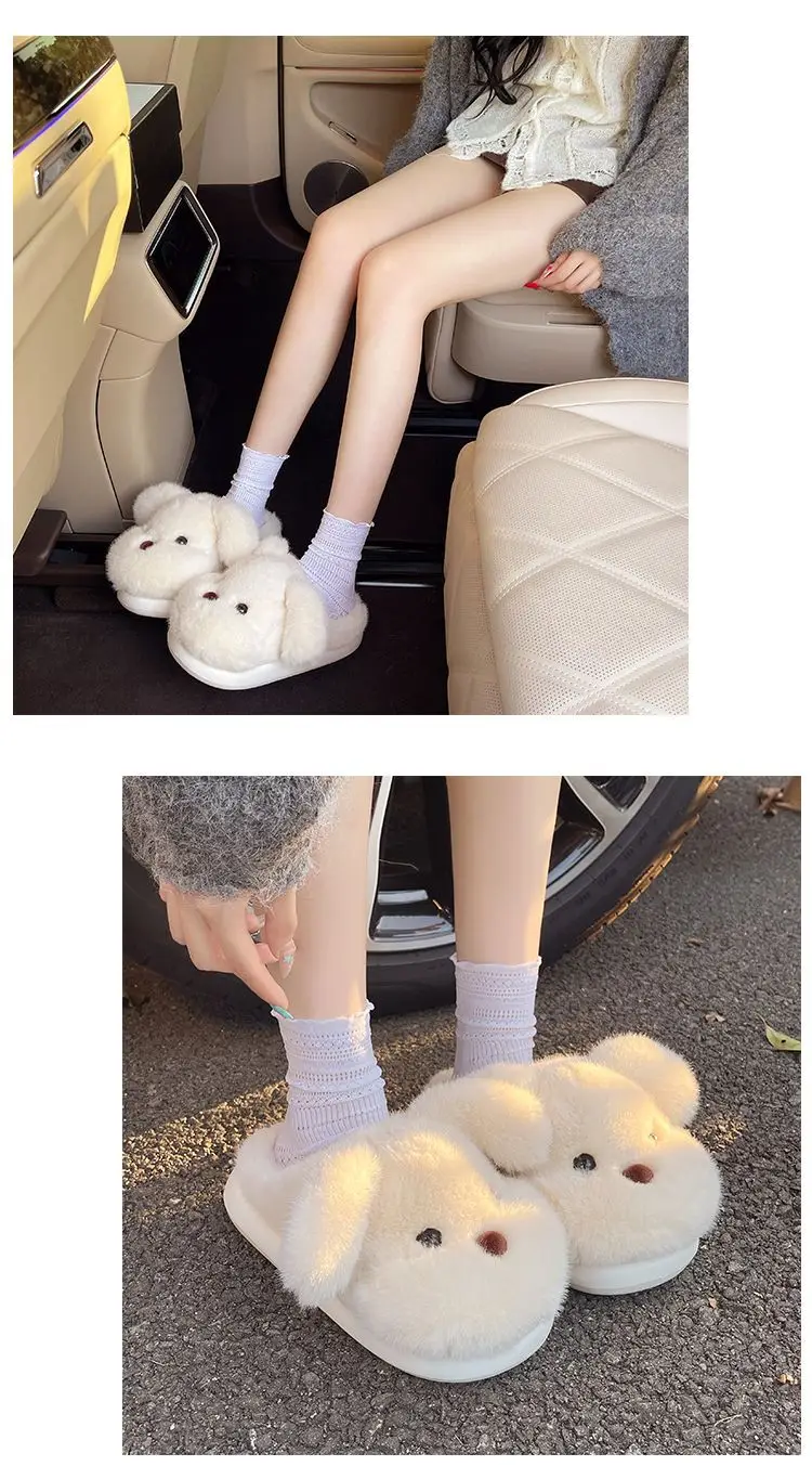 Soft Plush Dog Toe Shoes for Women Winter Home Warm — feature 22