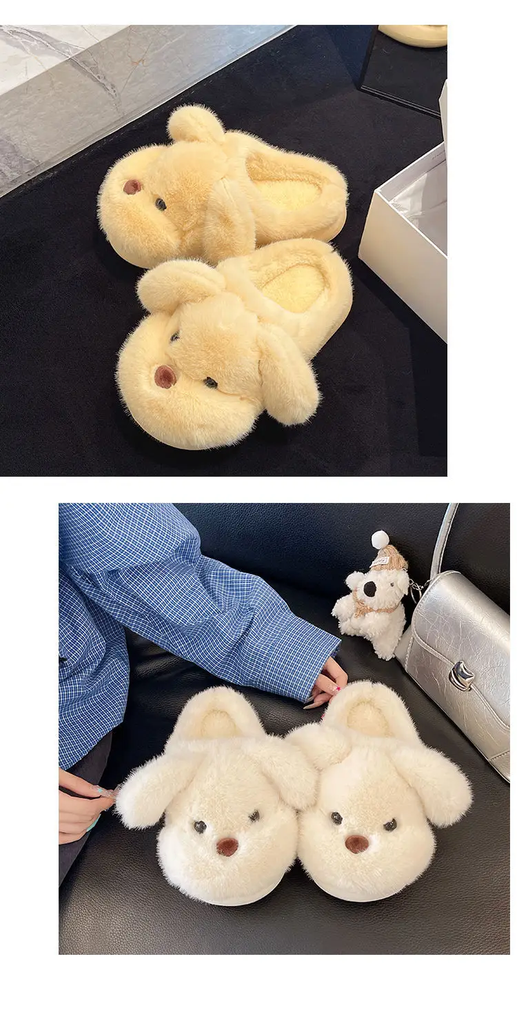 Soft Plush Dog Toe Shoes for Women Winter Home Warm — feature 25