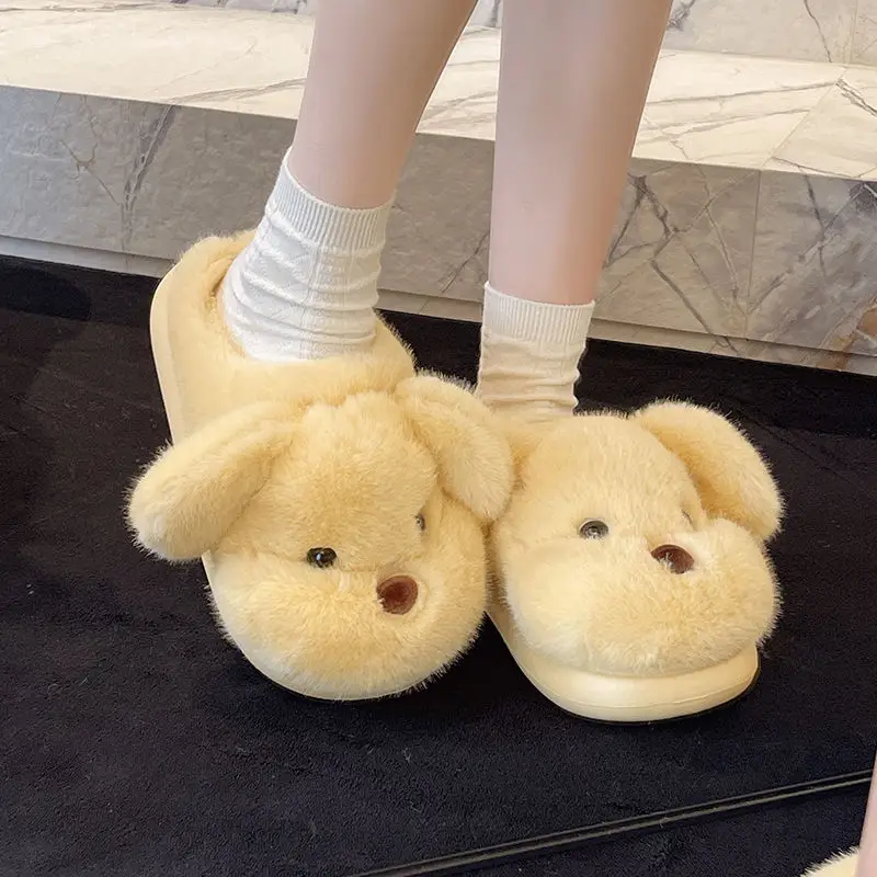 Soft Plush Dog Toe Shoes for Women Winter Home Warm - Image 2