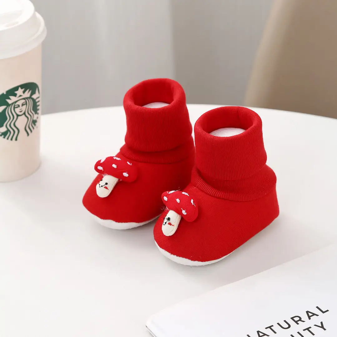 Autumn and Winter Chinese Red Baby Toddler Shoes Soft-Soled Tiger Head Shoes Baby Non-Slip and Anti-Falling Warm Newborn Shoes and Socks — feature 8