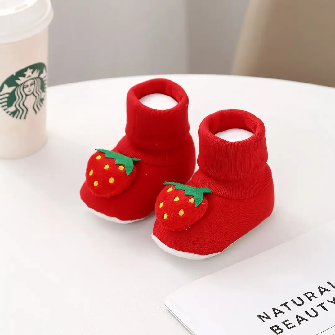 Autumn and Winter Chinese Red Baby Toddler Shoes Soft-Soled Tiger Head Shoes Baby Non-Slip and Anti-Falling Warm Newborn Shoes and Socks - Image 4