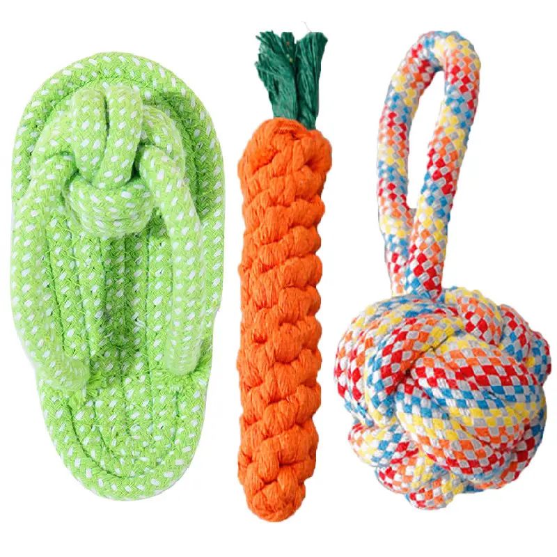 Dog Toy Rope, Bite-Resistant Molar Rope Knot Ball, Puppy Chewing Rope, Labrador Shepherd Golden Retriever Fun Tug-Of-War Rope