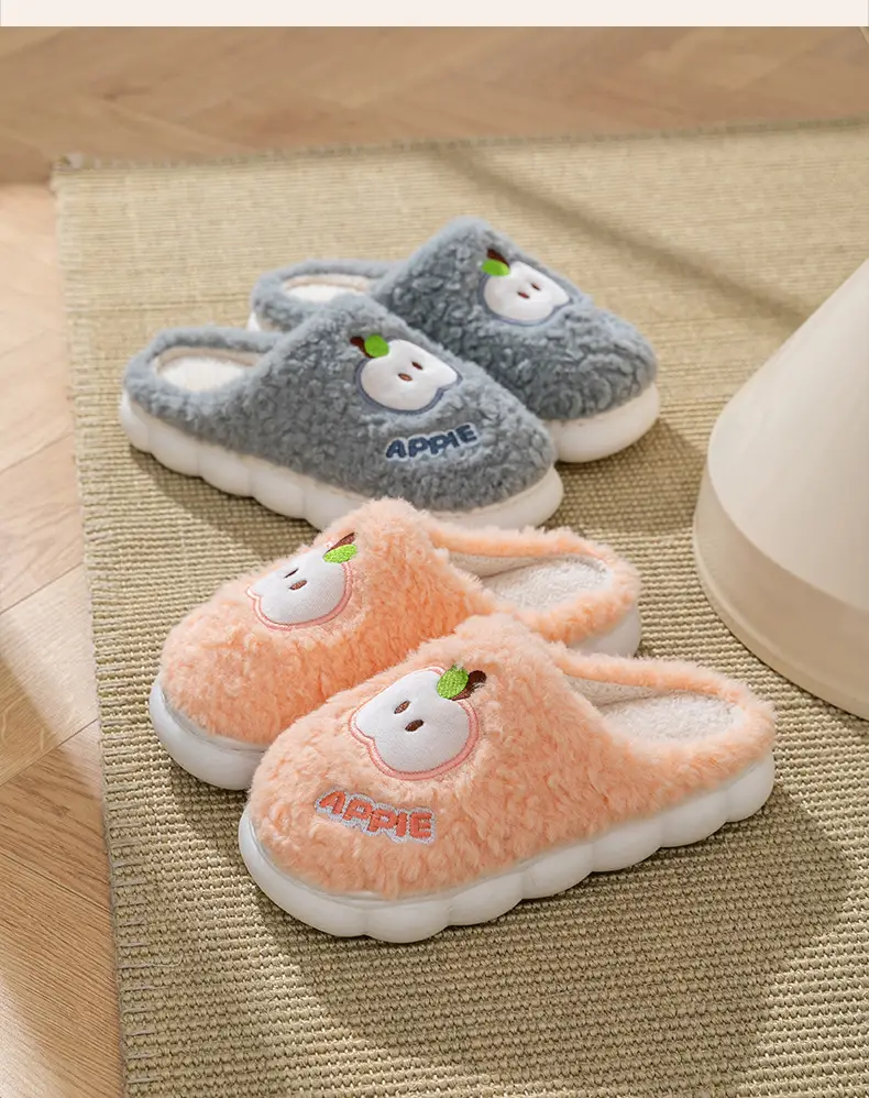 Women's Cartoon Apple Cotton Warm Slippers Winter — feature 17
