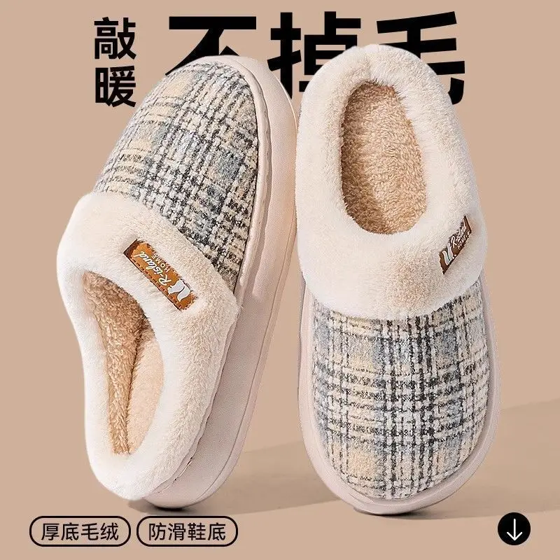 Winter Cotton Slippers Women Men Thick Warm Non-Slip - Image 6