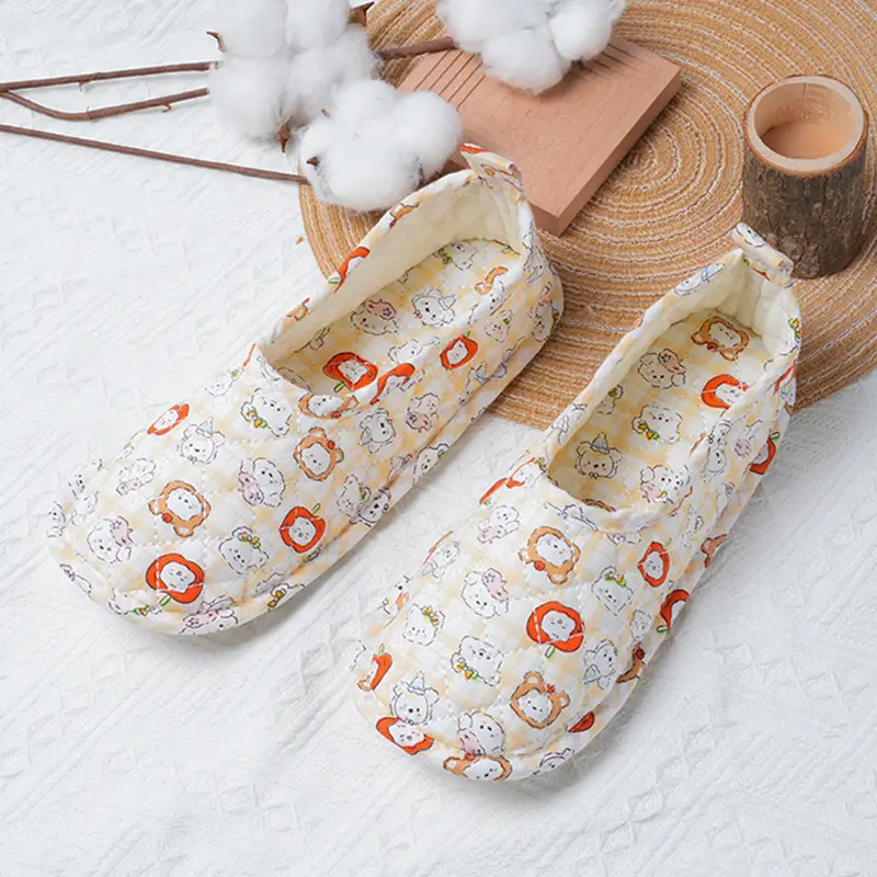 Special Crawling Mat Shoes for Pregnant Women, Thin Home Wooden Floor Breathable Soft Sole Non-Slip Heel-Covering Cotton Slippers Wholesale