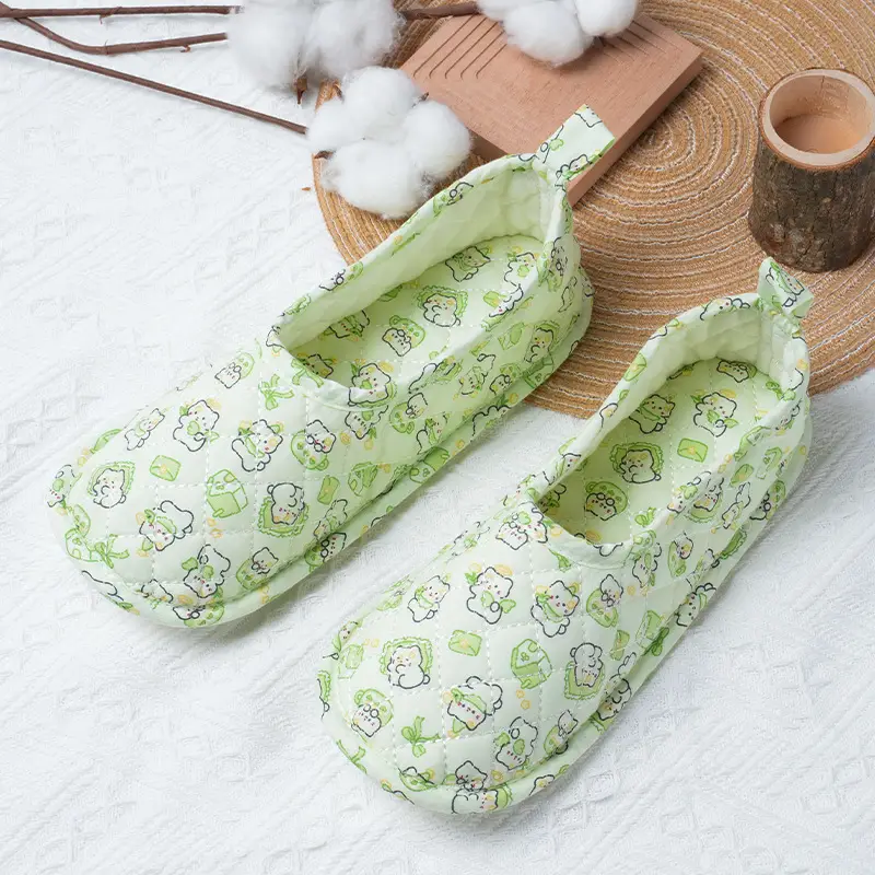 Special Crawling Mat Shoes for Pregnant Women, Thin Home Wooden Floor Breathable Soft Sole Non-Slip Heel-Covering Cotton Slippers Wholesale