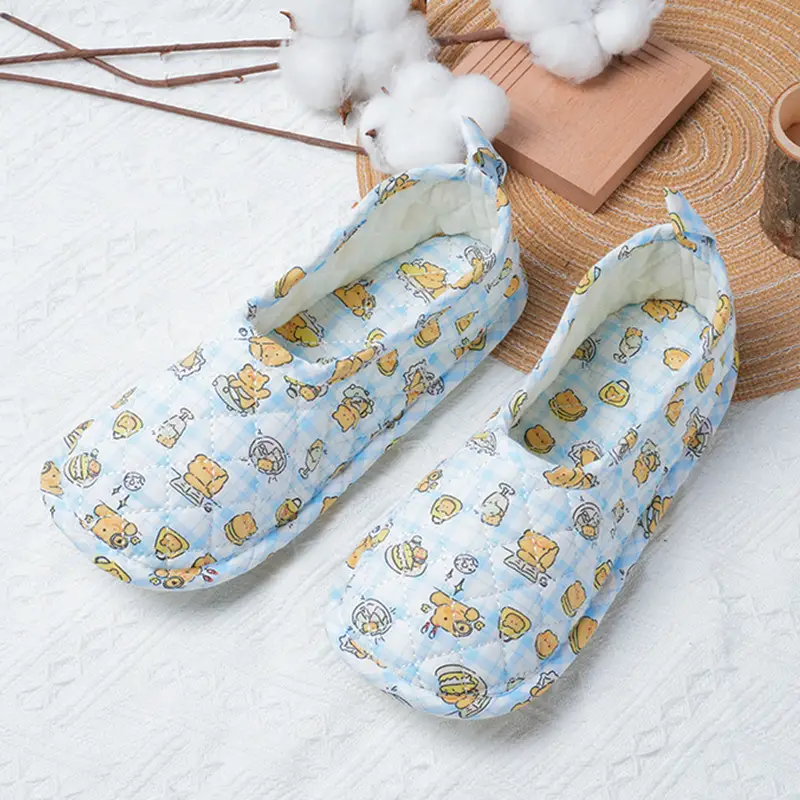 Special Crawling Mat Shoes for Pregnant Women, Thin Home Wooden Floor Breathable Soft Sole Non-Slip Heel-Covering Cotton Slippers Wholesale