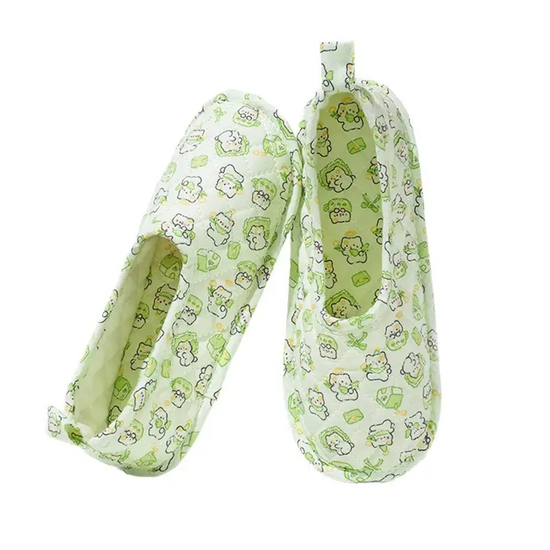 Special Crawling Mat Shoes for Pregnant Women, Thin Home Wooden Floor Breathable Soft Sole Non-Slip Heel-Covering Cotton Slippers Wholesale