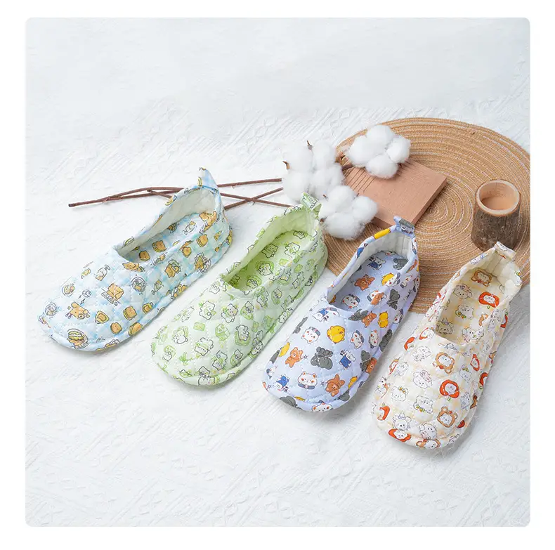 Special Crawling Mat Shoes for Pregnant Women, Thin Home Wooden Floor Breathable Soft Sole Non-Slip Heel-Covering Cotton Slippers Wholesale — feature 15