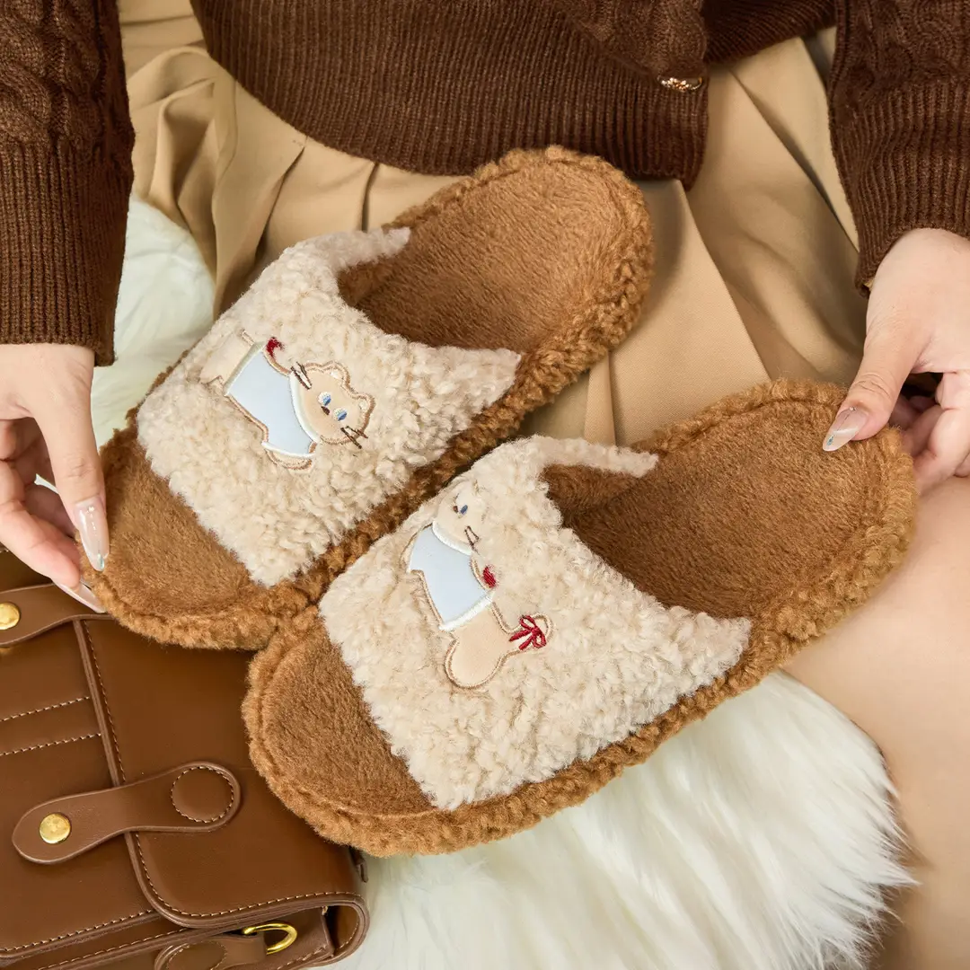 Furry Slippers for Women Autumn and Winter 2025 New Indoor Home Thick-Soled Non-Slip Fashionable High-Bottom Furry Plush Shoes - Image 5